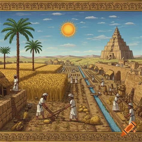 Ancient Mesopotamian farm on Craiyon