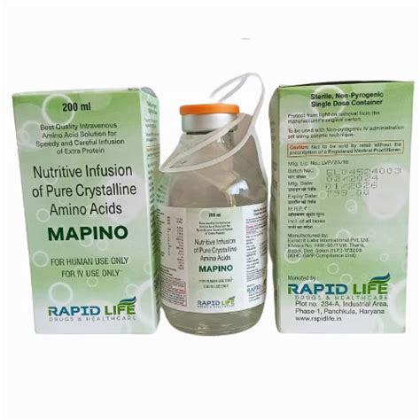 Nutritive Infusion of Pure Crystalline Amino Acid (200ml) Rapid Life D