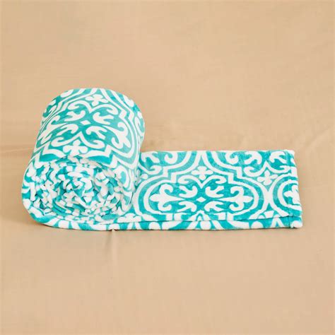 Buy Spinel Blue Printed Incredibly Soft Single Blanket from Home Centre ...