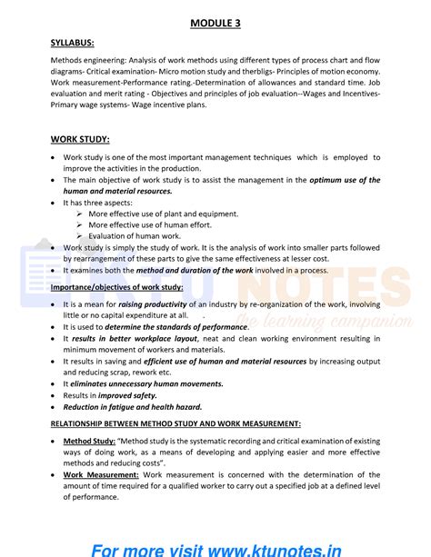 IE M3-Ktunotes - S8 mechanical - MODULE 3 SYLLABUS: Methods engineering ...