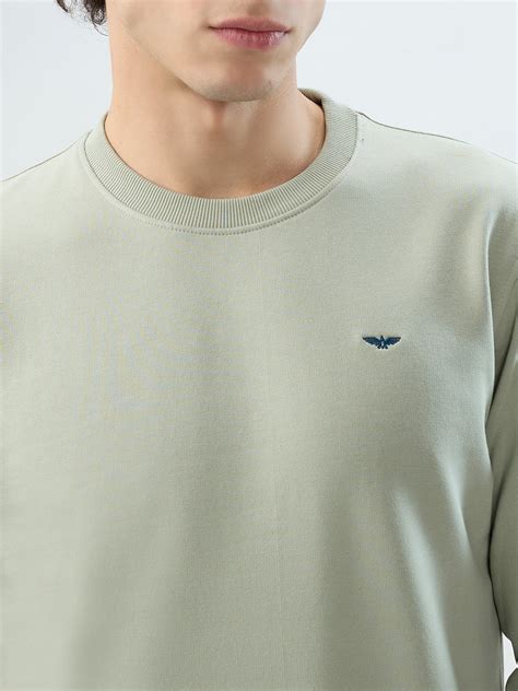 Park Avenue Men Green Solid Slim Fit Cotton Blend Sweatshirt – MyRaymond