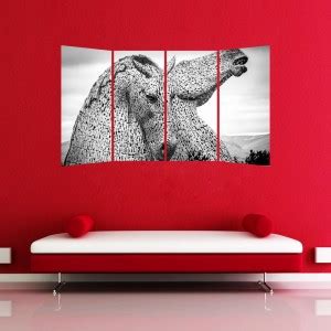 Impression Wall 43 cm Statue of Two Horse Wall Sticker Self Adhesive ...