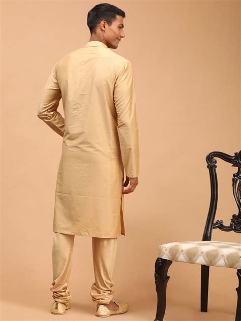 Men's Rose Gold Viscose Kurta Pyjama Set – vastramay