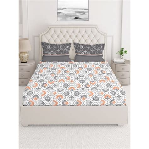 Buy Layers Siena 225 TC Double Bedsheet - MultiColor (Queen) Online