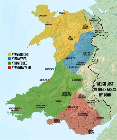 Map of Welsh dialects, made by me based off a collection of others ...