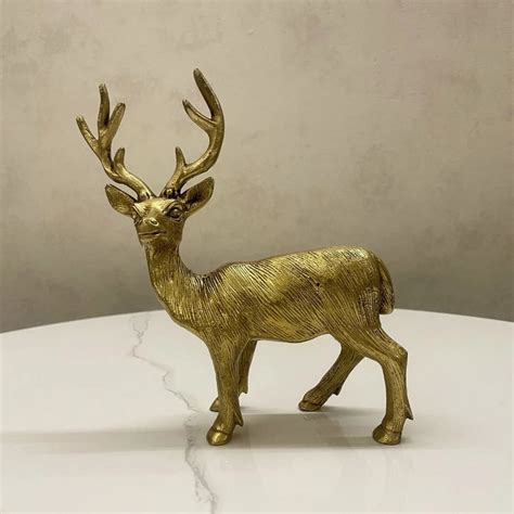 Regal Brass Deer Statue | Elegant Wildlife Home Decor – Artrooms.in