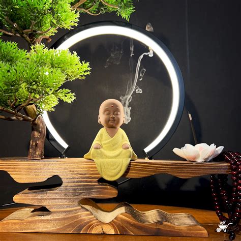 Little Monk in Bliss LED Incense Burner Zen Garden | myBageecha