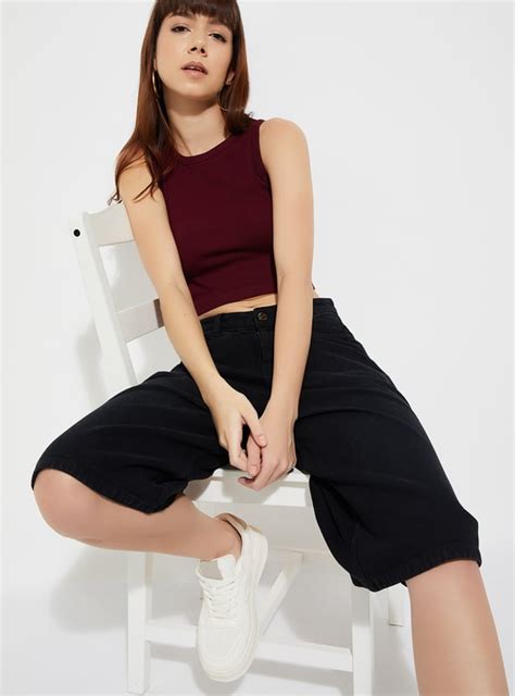 Buy URB_N Women Solid Tank Crop Top Online at just Rs. 299.0 ...