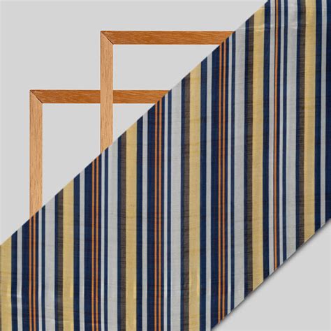 Light Grey And Yellow Stripes Pattern Digital Print Viscose Uppada Sil ...