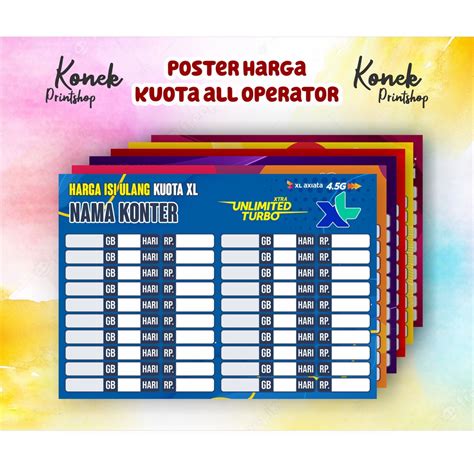 Quota and Data Package Price List Counter Poster (Landscape Edition) | Shopee Singapore