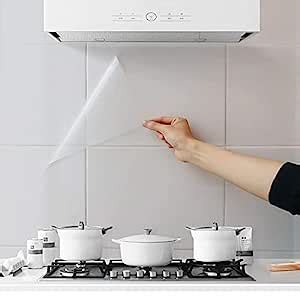 HAPPYMATES 3 Pcs Oil Proof Wall Stickers Wallpaper 50cm X 121cm Kitchen ...