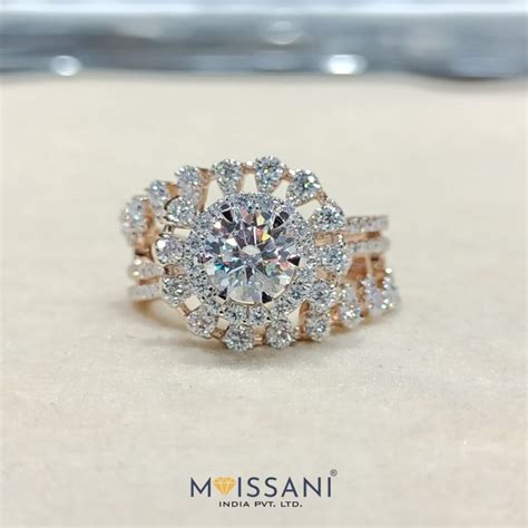 Moissanite Solitaire Cocktail Ring - LR00409-Moissani.in