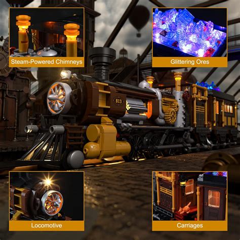 Buy Funwhole Train Lighting Building Bricks Set - Steampunk Ore Train ...