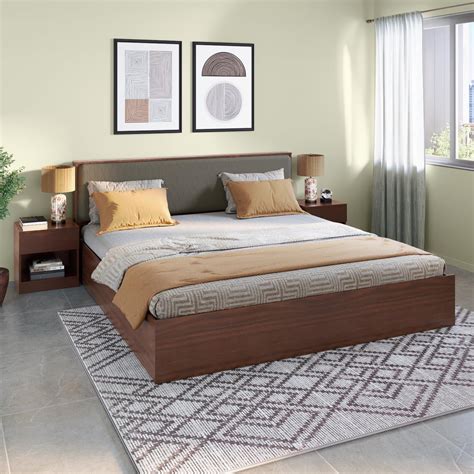 GODREJ INTERIO Bed, Eden V2 King Size Engineered Wood Bed with Pullout ...