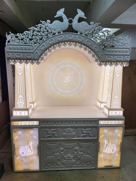 Corian Mandir with traditional pillar design design – Satguru Creations ...