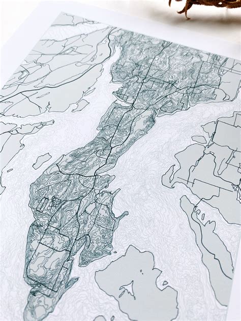 KEY PENINSULA Washington Topographic Bathymetric Map: PRINT — Turn-of ...