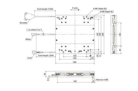 SA200DEDimension｜Alignment Stage SA｜Mechatronics Series｜IKO NIPPON THOMPSON