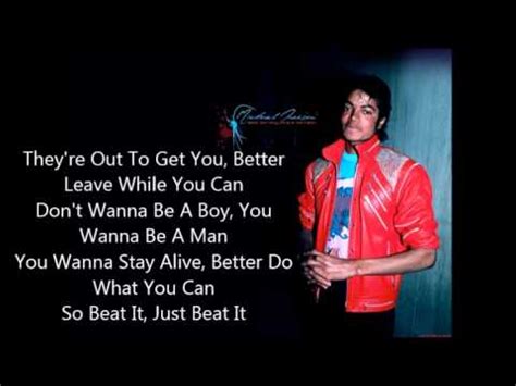 Michael Jackson - Beat It (Lyrics) - YouTube