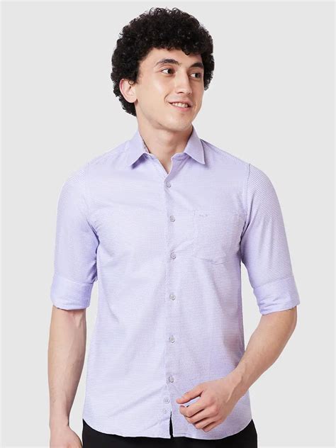 Colorplus Men Purple Yarn Dyed Contemporary Fit Cotton Casual Shirt ...