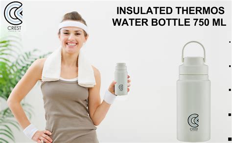 Crest Fitpro Hot & Cold Stainless Steel Insulated Thermos Flask 750 ML ...