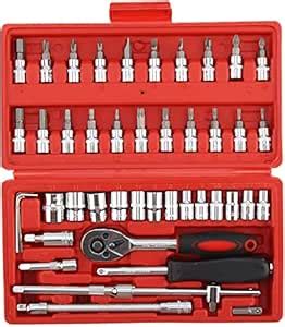 FlexFive 46 Piece Tool Kit, Kuuleyn Professional Auto Repair Tool Set ...