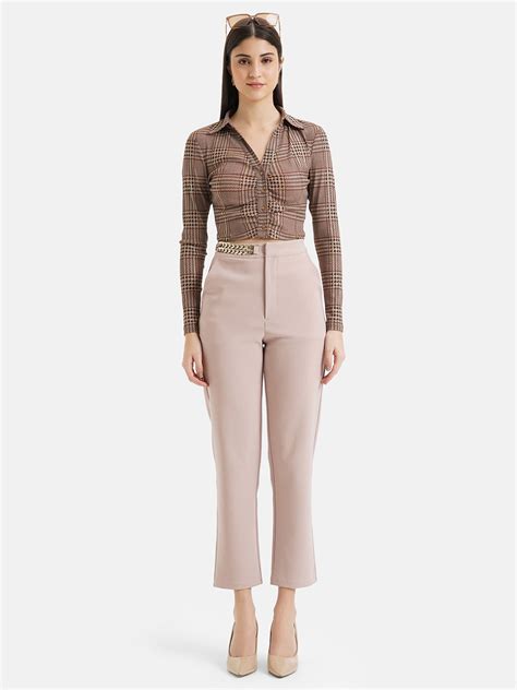 Chain Detail Cropped Trousers – KAZO