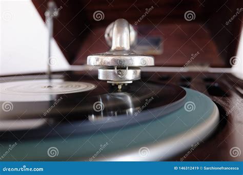 Old Record Player in Operation Stock Image - Image of retro ...