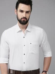 ARROW Men Striped Formal White Shirt - Buy ARROW Men Striped Formal ...