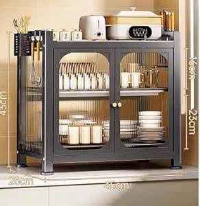 swabs® Kitchen Storage Rack Drain dishware Storage Rack with Door with ...