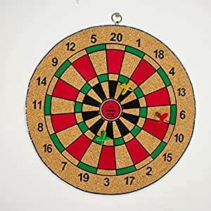 Spanco Real Cork Wooden Double Sided 12 Inch Dart Board Family Game Set ...