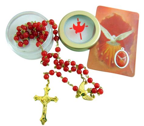 Buy JWG Industries Confirmation Rosary with Box and Holy Card Gift Set ...