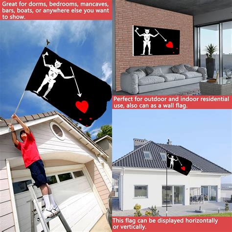 Buy Blackbeard Pirate Flag 2x3 Outdoor Double Sided- Heavy Duty Pirate ...