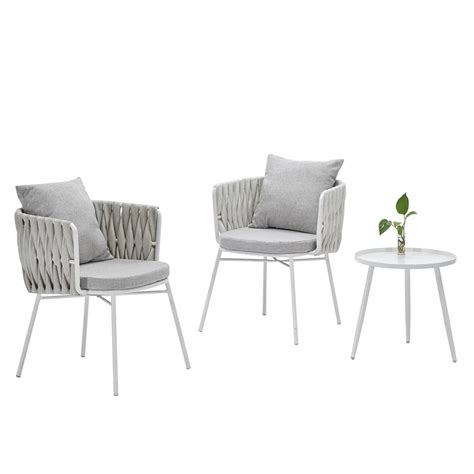 VIRASAT FURNITURE DORA OUTDOOR PATIO SEATING SET 2 CHAIRS AND 1 TABLE ...