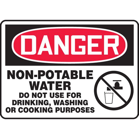 ACCUFORM NMC DANGER NON-POTABLE WATER SAFETY SIGN