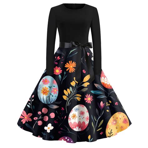 DENGDENG Easter Summer Maxi Dresses for Women 2025 Rabbit Easter Bunny ...