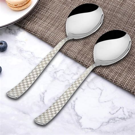 Buy Parage 2 Pieces Stainless Steel Premium Serving Spoons, Large Spoon ...