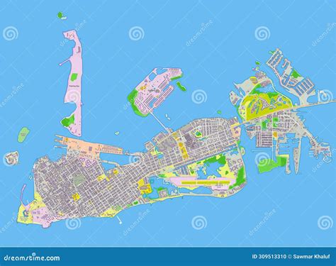 Map of Key West stock vector. Illustration of county - 309513310