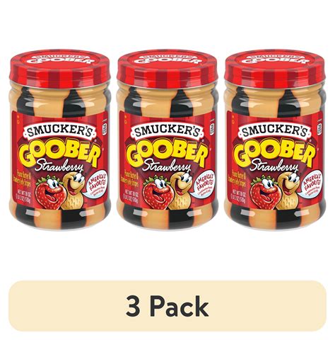 (3 pack) Smucker's Goober Peanut Butter and Strawberry Jelly Stripes ...
