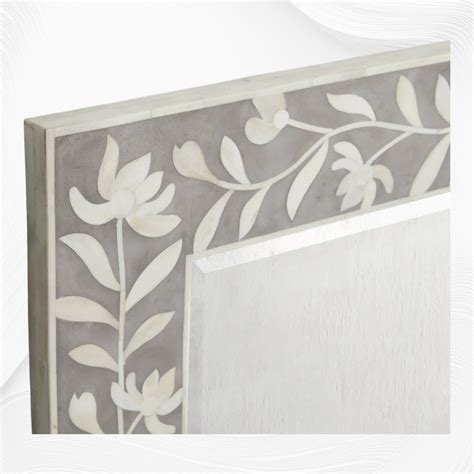 Kyra Bone Inlay Flower Wall Mirror Dusk | Bone Inlay Wall Mirror ...