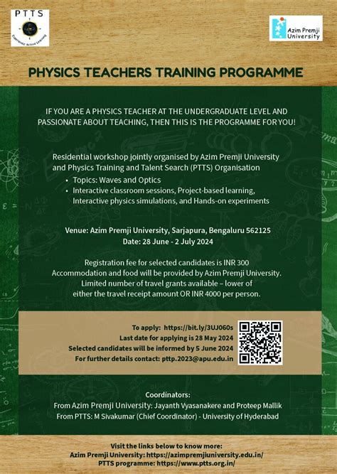 Physics Teachers Training Programme-2024 - Azim Premji University