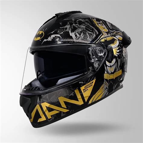 Studds Drifter Batman Edition Black Gold Full Face Helmet – Sparkly Helmets