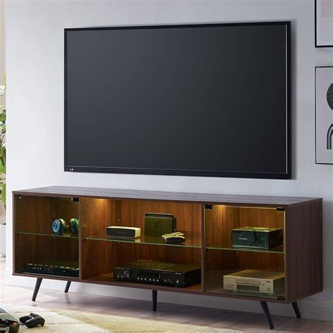 Buy OKD Modern TV Stand for 75 Inch TV with LED Lights, Gaming ...
