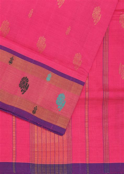 Cerise pink color handloom venkatagiri cotton saree – TGSCO Handlooms