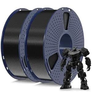 SUNLU PETG Filament 1.75mm Bundle, 2kg Total, 1kg per Spool, Black, 2 ...