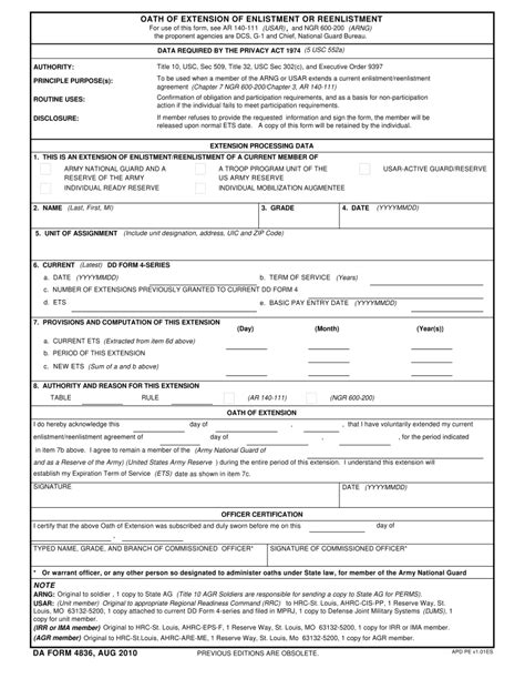 Fillable Online apd army da 4836 Fax Email Print - pdfFiller