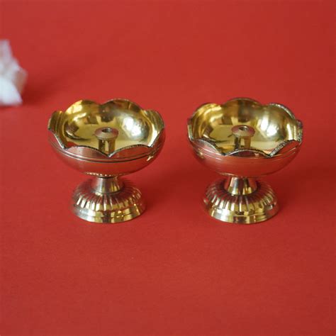 Brass Lotus Deepam - Set of 2 – Devadara