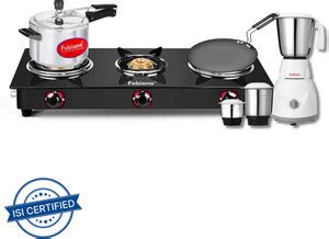 Fabiano 3 Burner Smart Kitchen set of 4 Combo ISI Certified, LPG To PNG ...