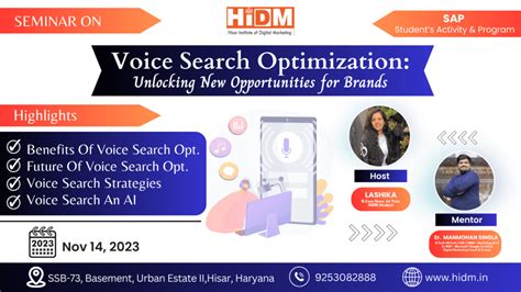 Seminar on Voice Search Optimization: Unlocking New Opportunities for ...