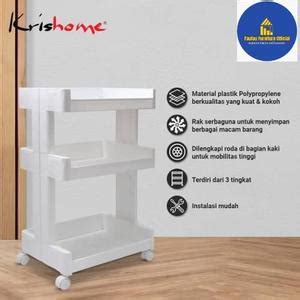 Jual Troli Beroda Rak Plastik 3 Tingkat Minimalis 45 x 32 x 70 cm_Putih ...