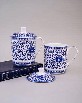 Royal Blue Floral Bone China Mug